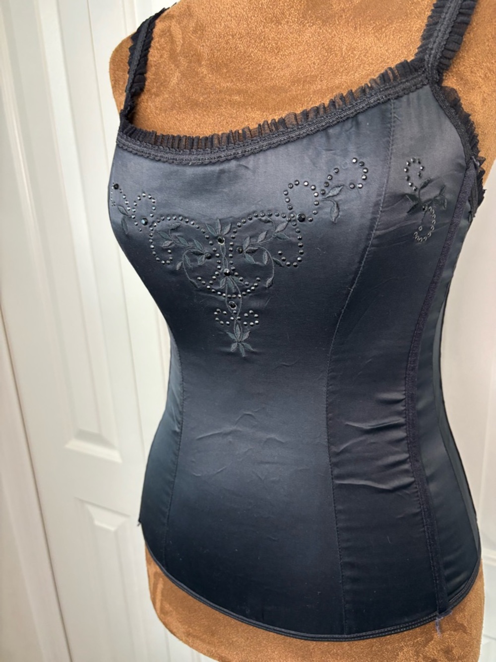 Victorias Secret Sexy Little Things Black Embellished Satin Bustier Top, Small - Picture 8 of 11